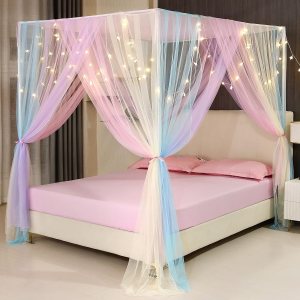 Nattey – dosel de 4 postes para esquinas de cama de princesa, dosel de tul. Nattey – dosel de 4 postes para esquinas de cama de princesa, dosel de tul.