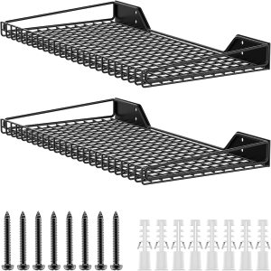TORACK Paquete de 2 estantes de almacenamiento montados en la pared, estante de pared de 23.5 x 12 pulgadas para garaje, armario, lavandería, TORACK Paquete de 2 estantes de almacenamiento montados en la pared, estante de pared de 23.5 x 12 pulgadas para garaje, armario, lavandería,