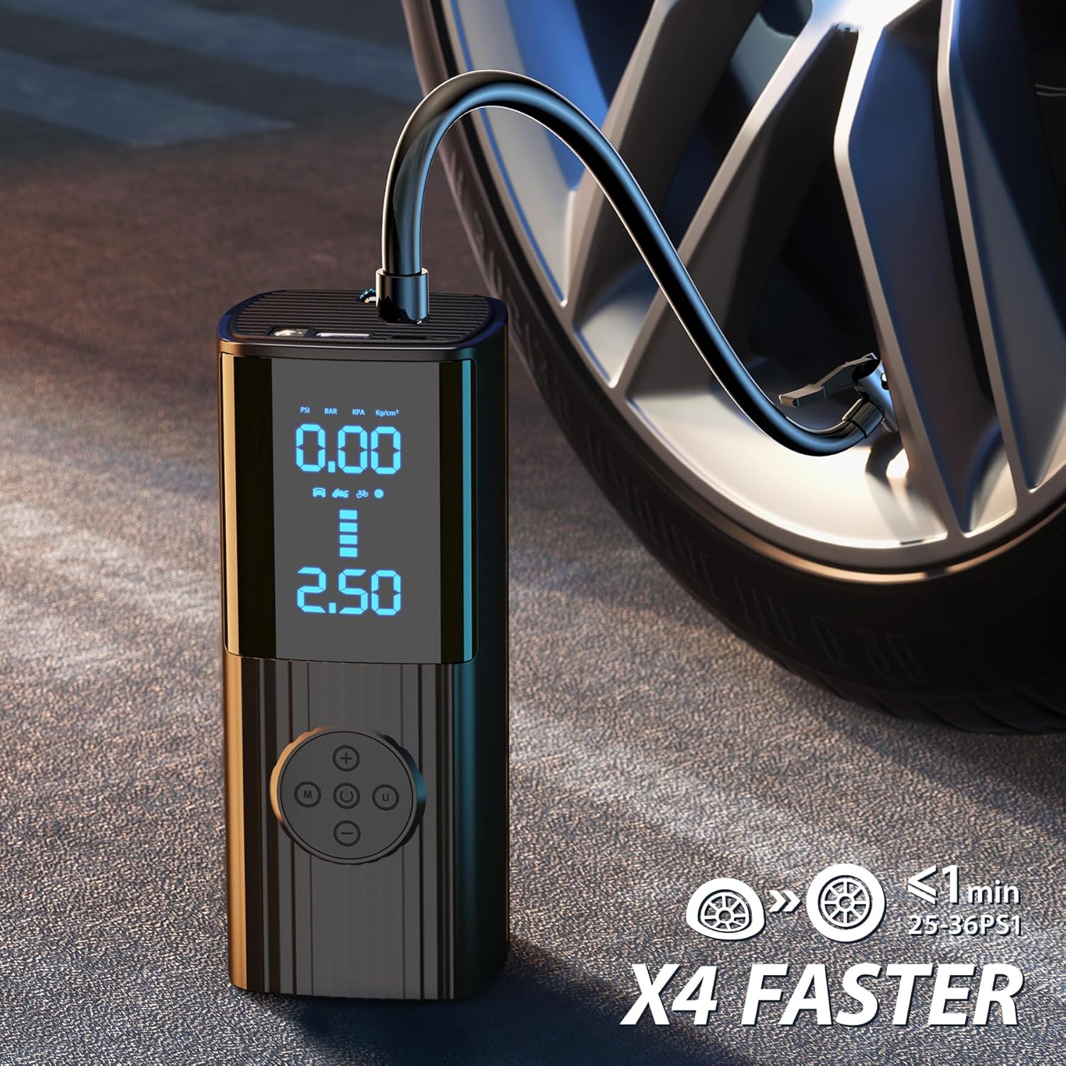 Inflador de neumáticos, compresor de aire portátil, bomba de aire portátil de 20000 mAh y 180 psi para neumáticos de automóvil, pantalla LCD de