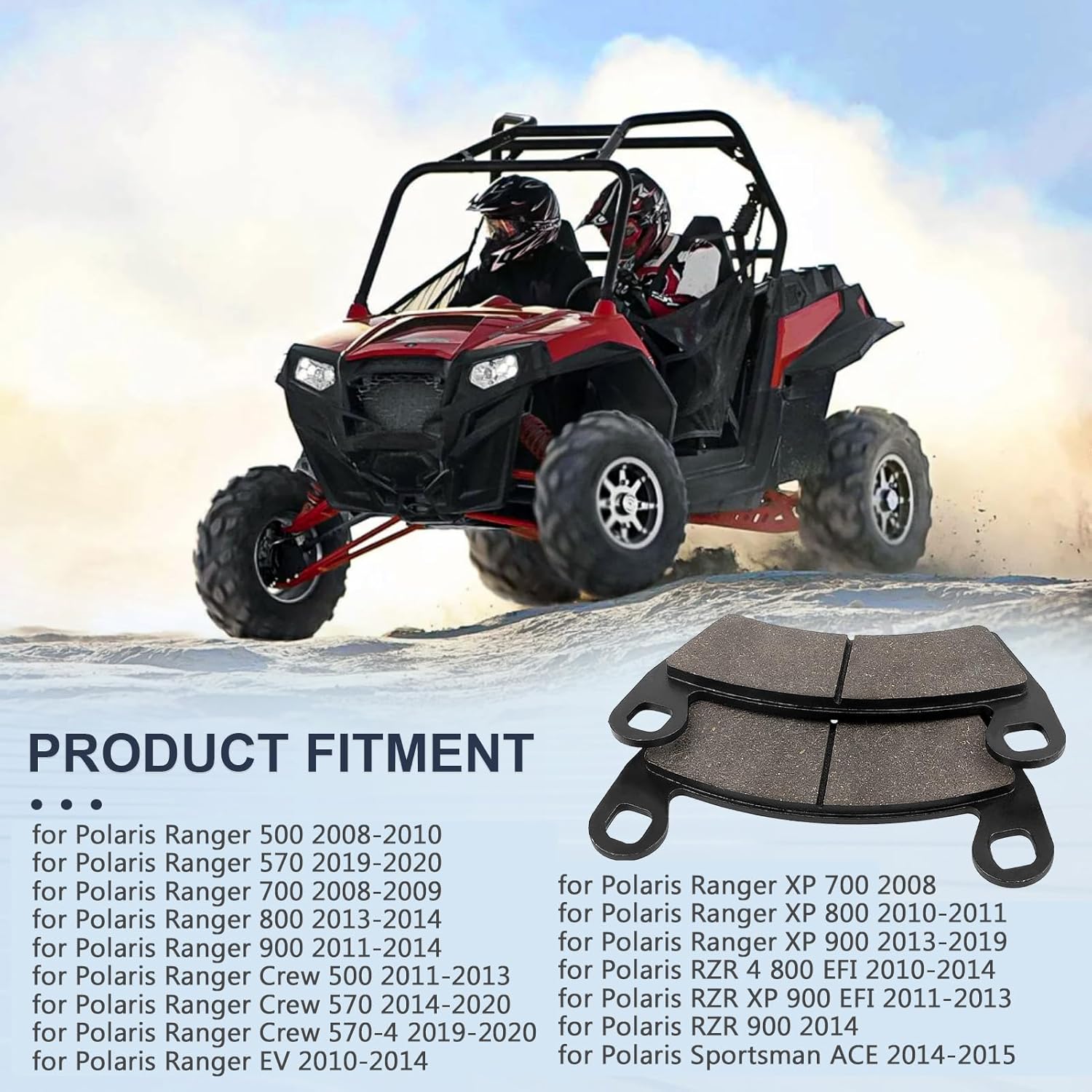 Pastillas de freno delanteras y traseras para Polaris Ranger 500 570 700 800 900 RZR 800 900 XP Ranger 700 XP Ranger 800 XP Ranger 900 XP Ranger