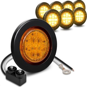ONLINE LED STORE – Luces de delimitación lateral de 13 LED, redondas, de 6.35cm (padre)., paquete de 8, Ambar ONLINE LED STORE – Luces de delimitación lateral de 13 LED, redondas, de 6.35cm (padre)., paquete de 8, Ambar