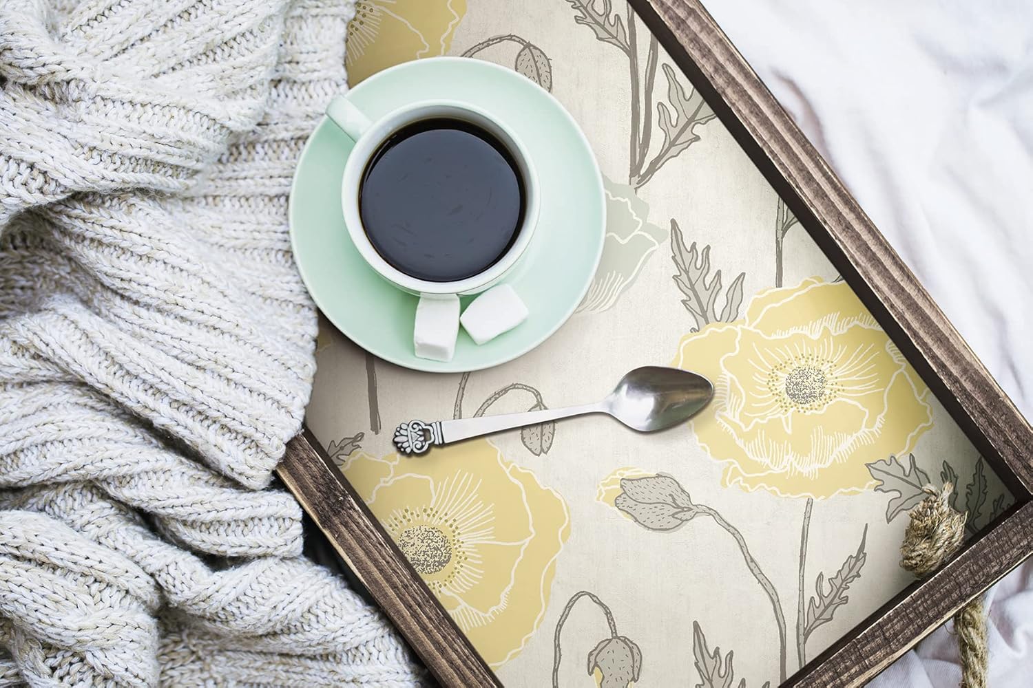 Jen Hewitt Poppy Field – Papel tapiz para despegar y pegar, color aguamarina