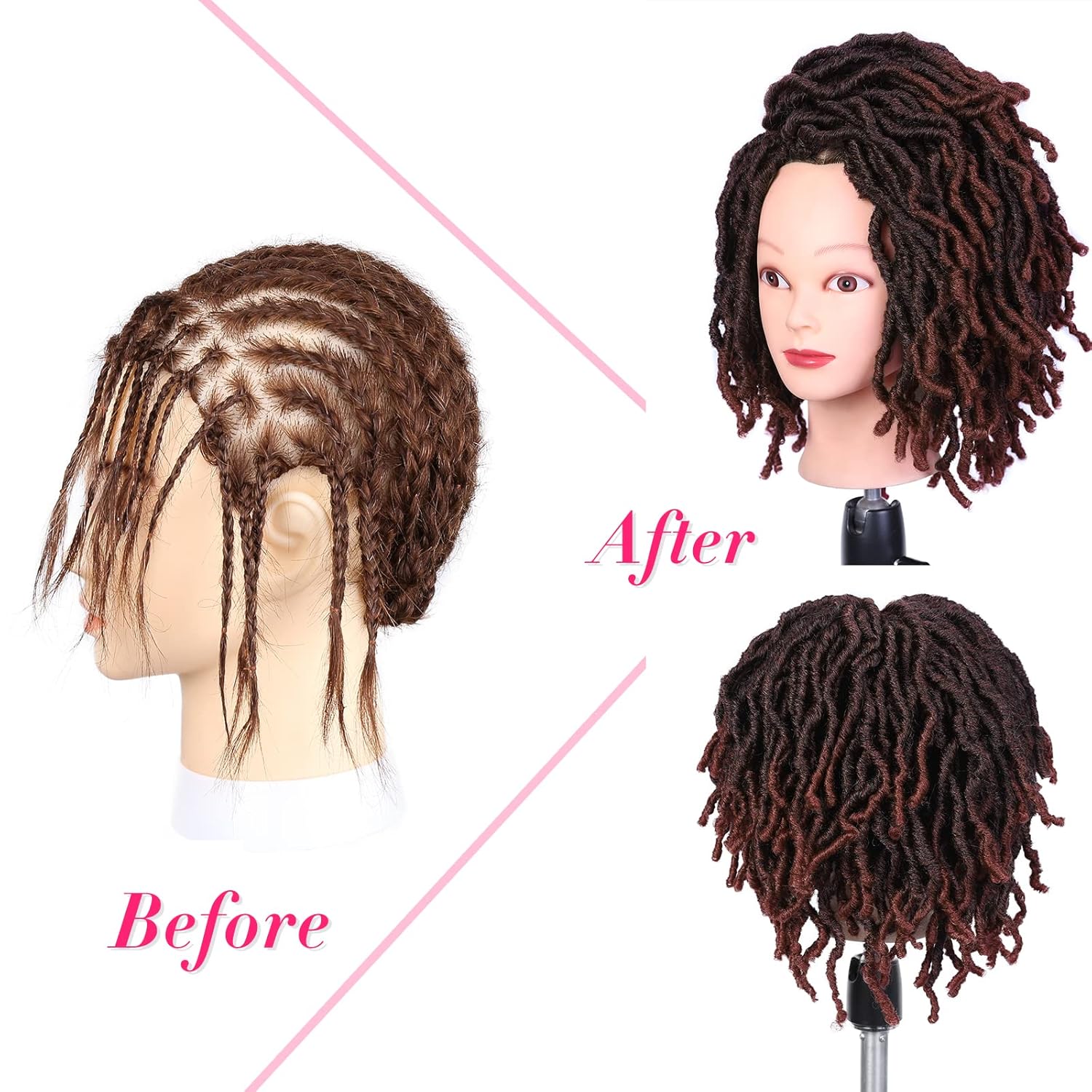 FAVE 120 mechones de pelo sintético de ganchillo de 8 pulgadas, rastas suaves preenrolladas, rastas cortas trenzadas, cabello trenzado de ganchillo