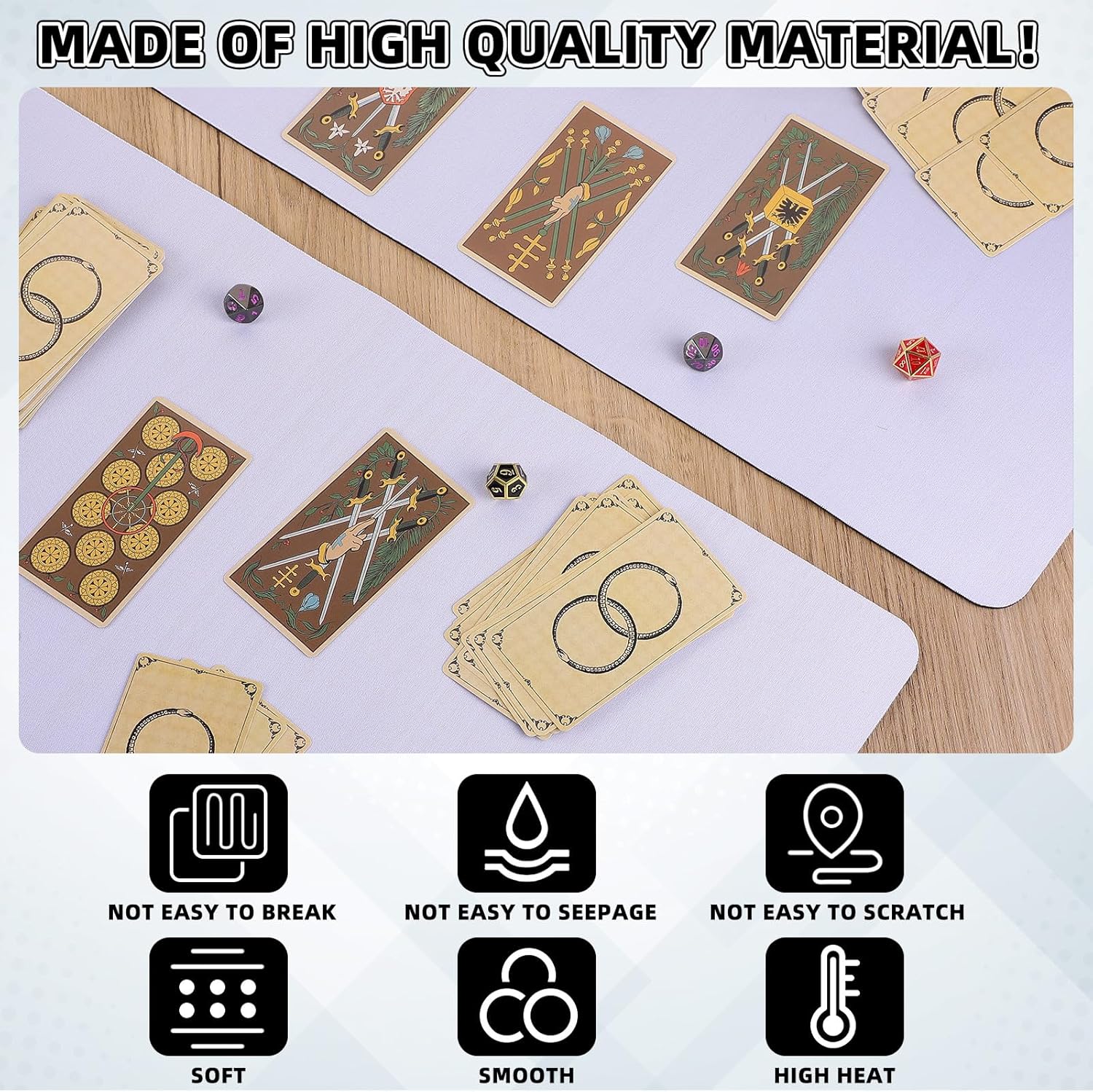 Yexiya Tapete de juego de cartas de 6 piezas, tapete de juego de sublimación para TCG MTG de 24 x 14 pulgadas, tapete de juego de cartas de goma