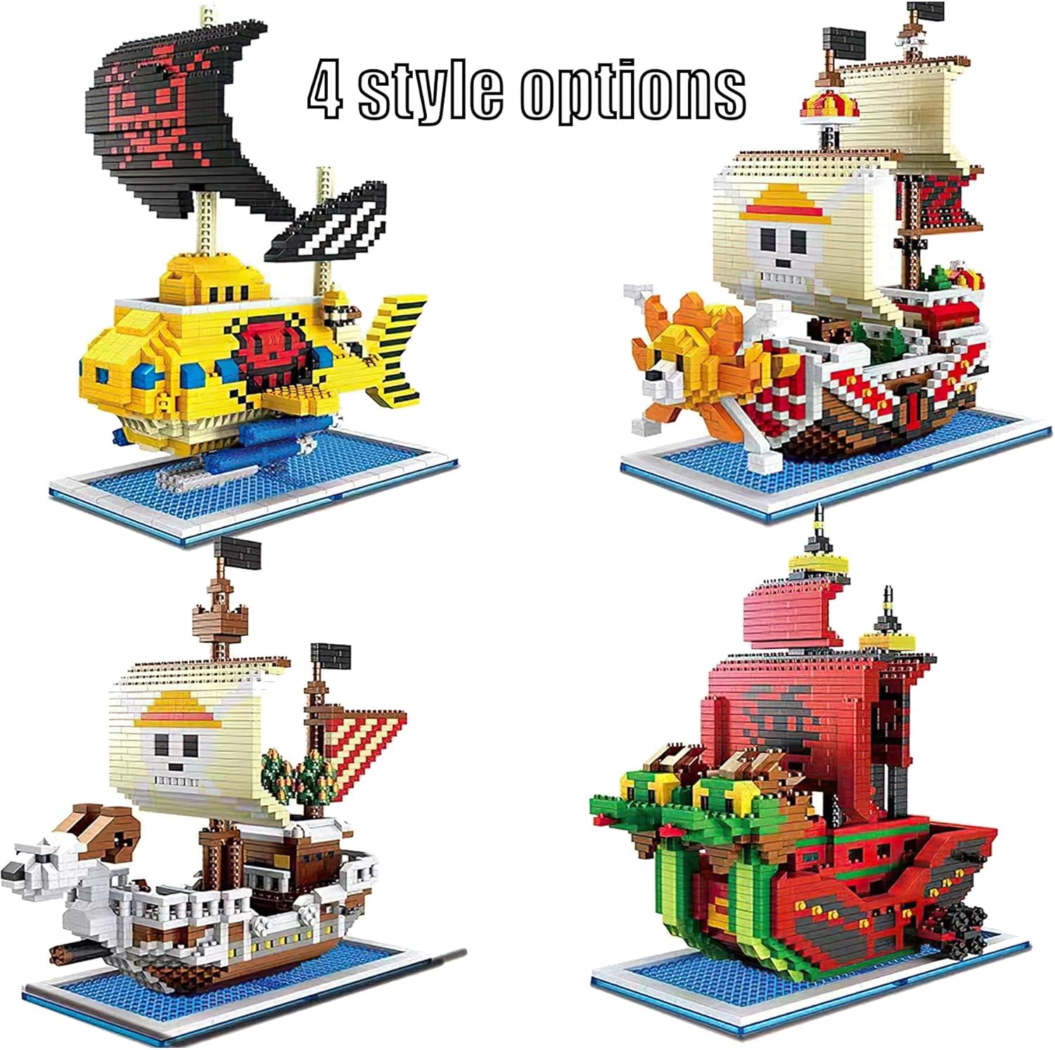 XKJFOTCY Bloques de construcción de anime, juego de bloques de construcción de barcos, juego de modelo de pensamiento creativo, juguete para niños y