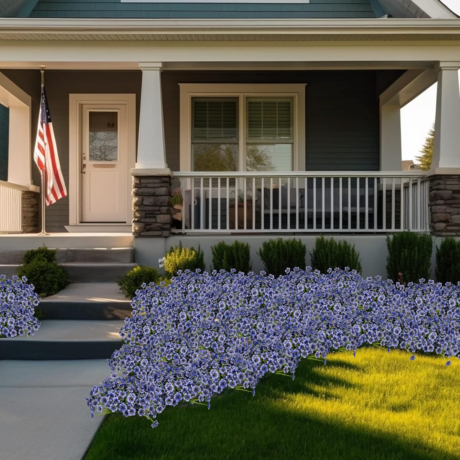 12 flores artificiales para exteriores, decoración de flores de plástico, resistentes a los rayos UV, arbustos, plantas artificiales para interiores