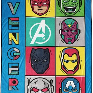 Jay Franco Marvel Avengers Pop Manta Medidas 62 x 90 pulgadas, ropa de cama para niños Resistente a la decoloración Super Soft Fleece Jay Franco Marvel Avengers Pop Manta Medidas 62 x 90 pulgadas, ropa de cama para niños Resistente a la decoloración Super Soft Fleece