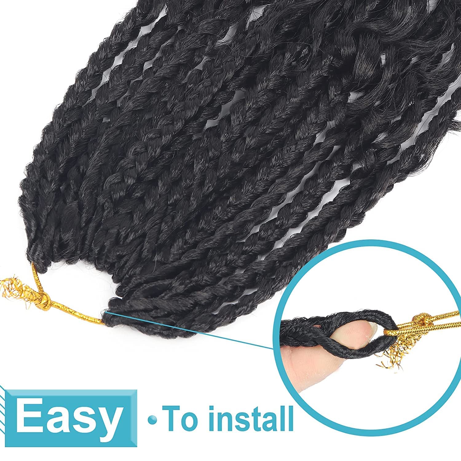 Goddess – Trenzas de ganchillo con extremos rizados, trenzas bohemias de 8 pulgadas, paquete de 8 paquetes de 3 trenzas de ganchillo, extensiones de