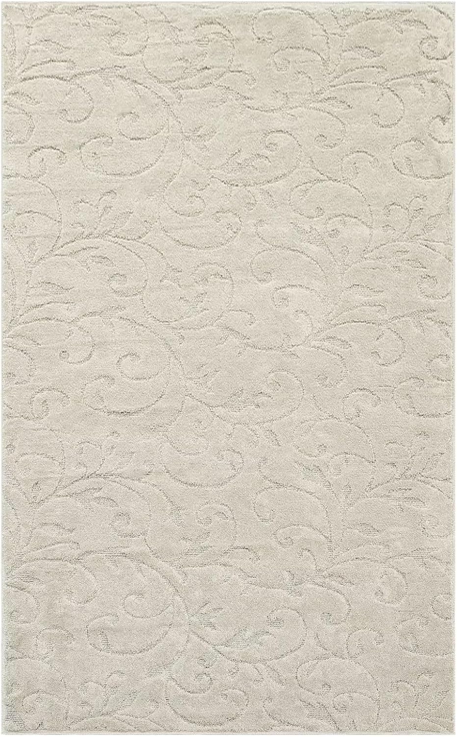 Alfombra moderna de 3 x 5 pies, contemporánea, lisa, lanuda, bohemia, beige, no desprende pelusa, alfombra de pelo corto, alfombra con textura