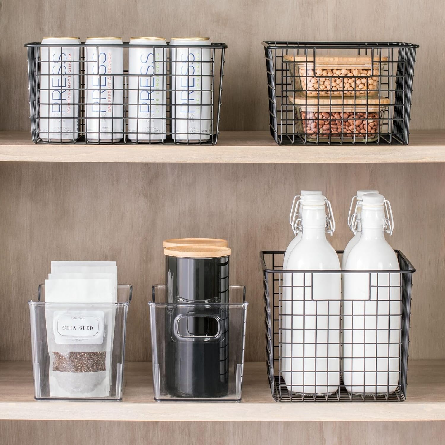 mDesign – Canasta de alambre de metal, para organizar y almacenar alimentos