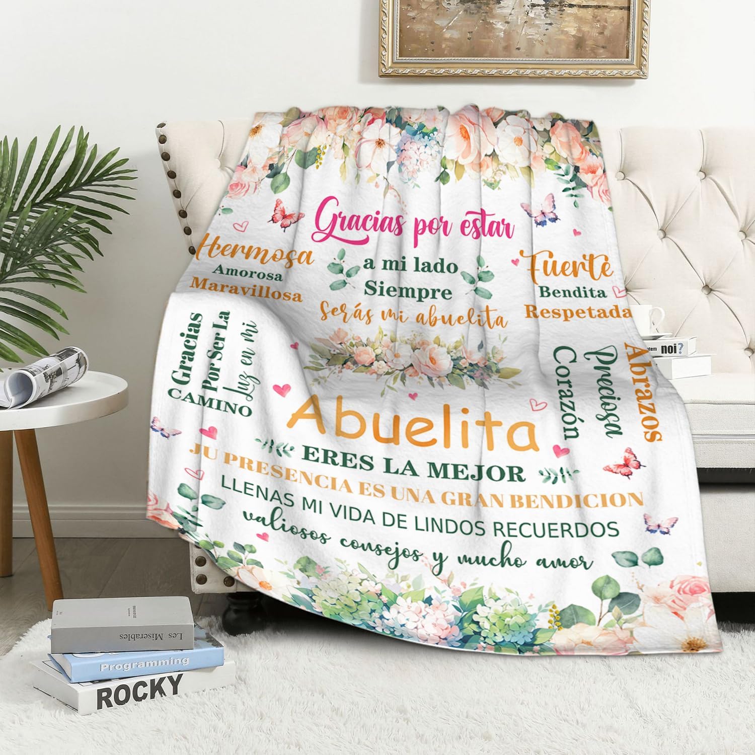 Regalos para Abuela en Español, Manta de Abuela, Regalos para Abuela en Español para cumpleaños, regalos para abuela de nietos manta de 60 x 50