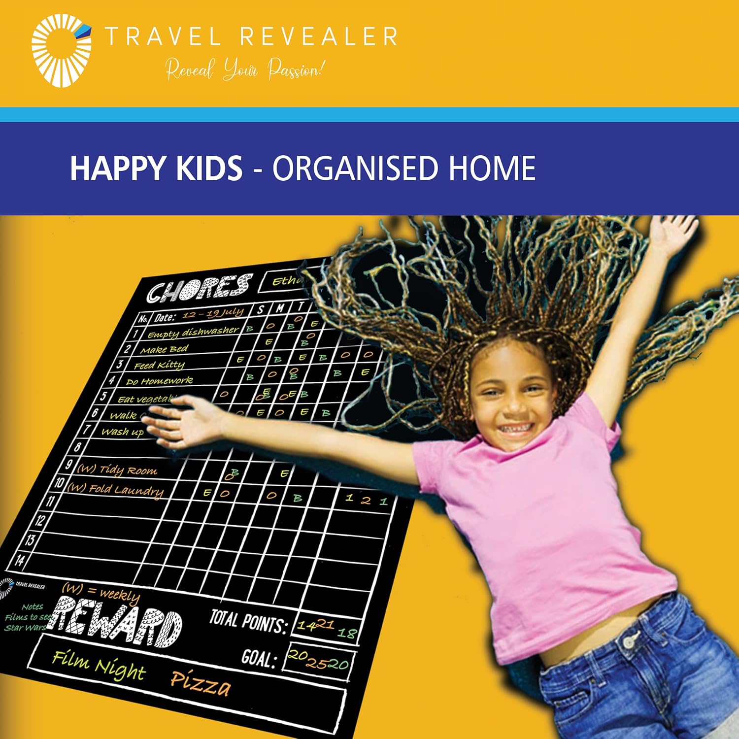 Travel Revealer Tabla magnética de tareas para niños, múltiples niños, adultos, tabla de recompensas familiares para niños en casa magnética de 11 x