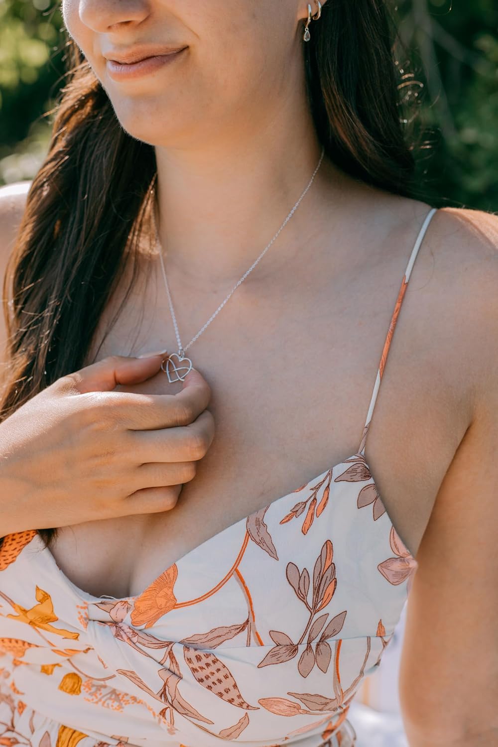 Infinity Heart Necklace, Stylish Sterling Silver Necklace, Handmade Necklaces on 18-Inch .925 Sterling Silver Chain for Women, Aunt and Niece Gift