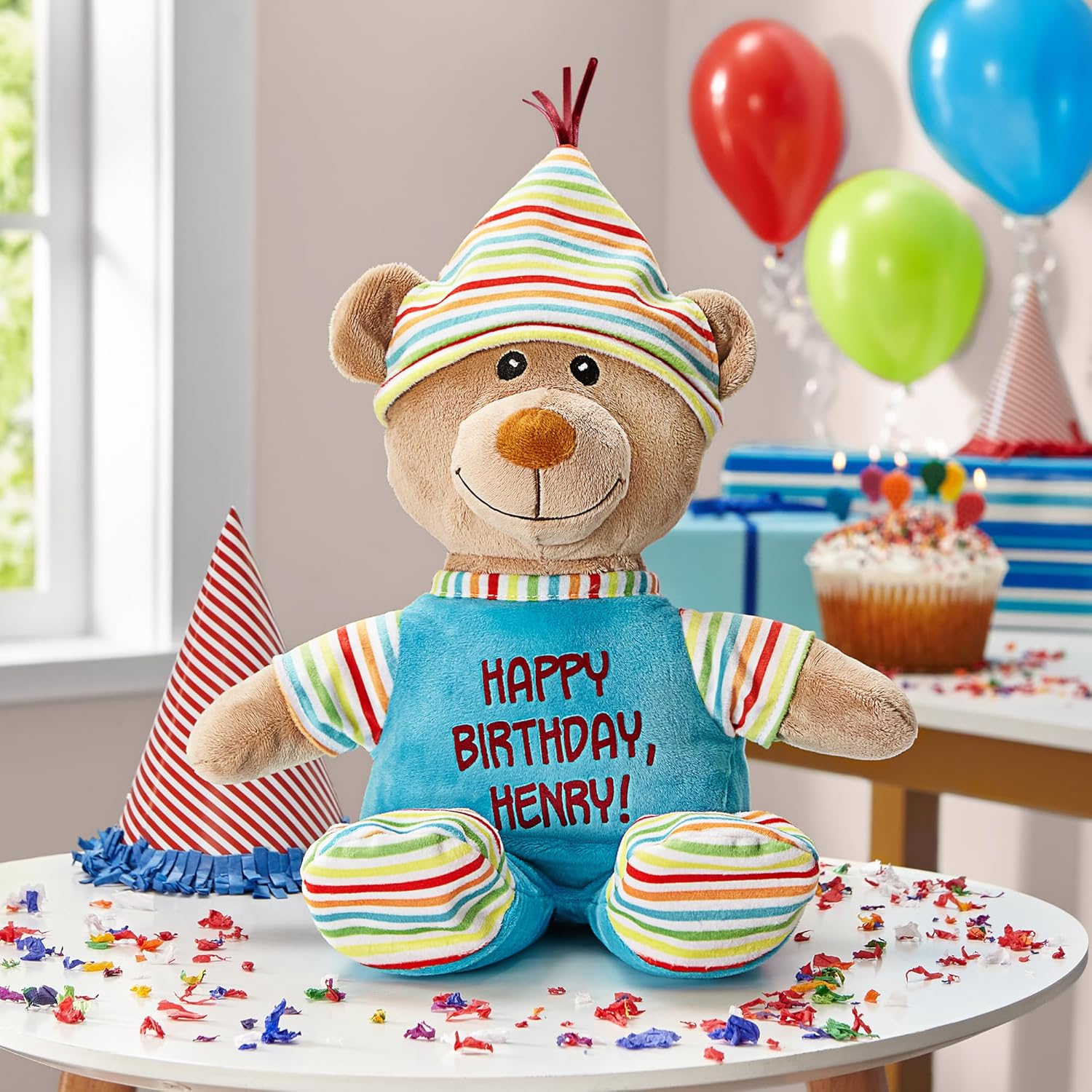 Let’s Make Memories Oso de peluche personalizado de feliz cumpleaños – Animal de peluche