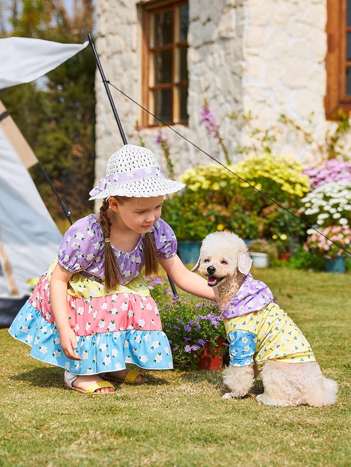QWINEE Camisa con estampado floral para perro, ropa para cachorros, sudadera suave con capucha para gatos, ropa transpirable para mascotas para