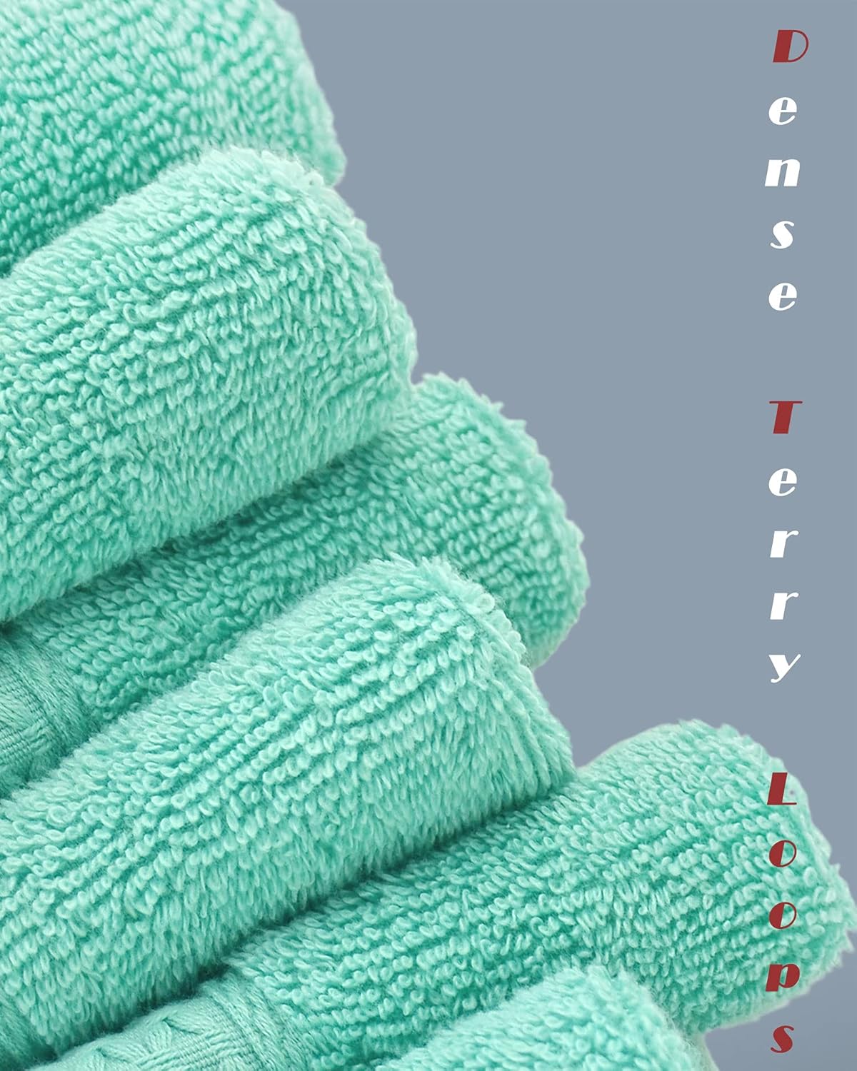 Cleanbear Paños para tu cuerpo, 100% algodón, paños de baño extra suaves, 13 x 13 pulgadas (verde azulado)