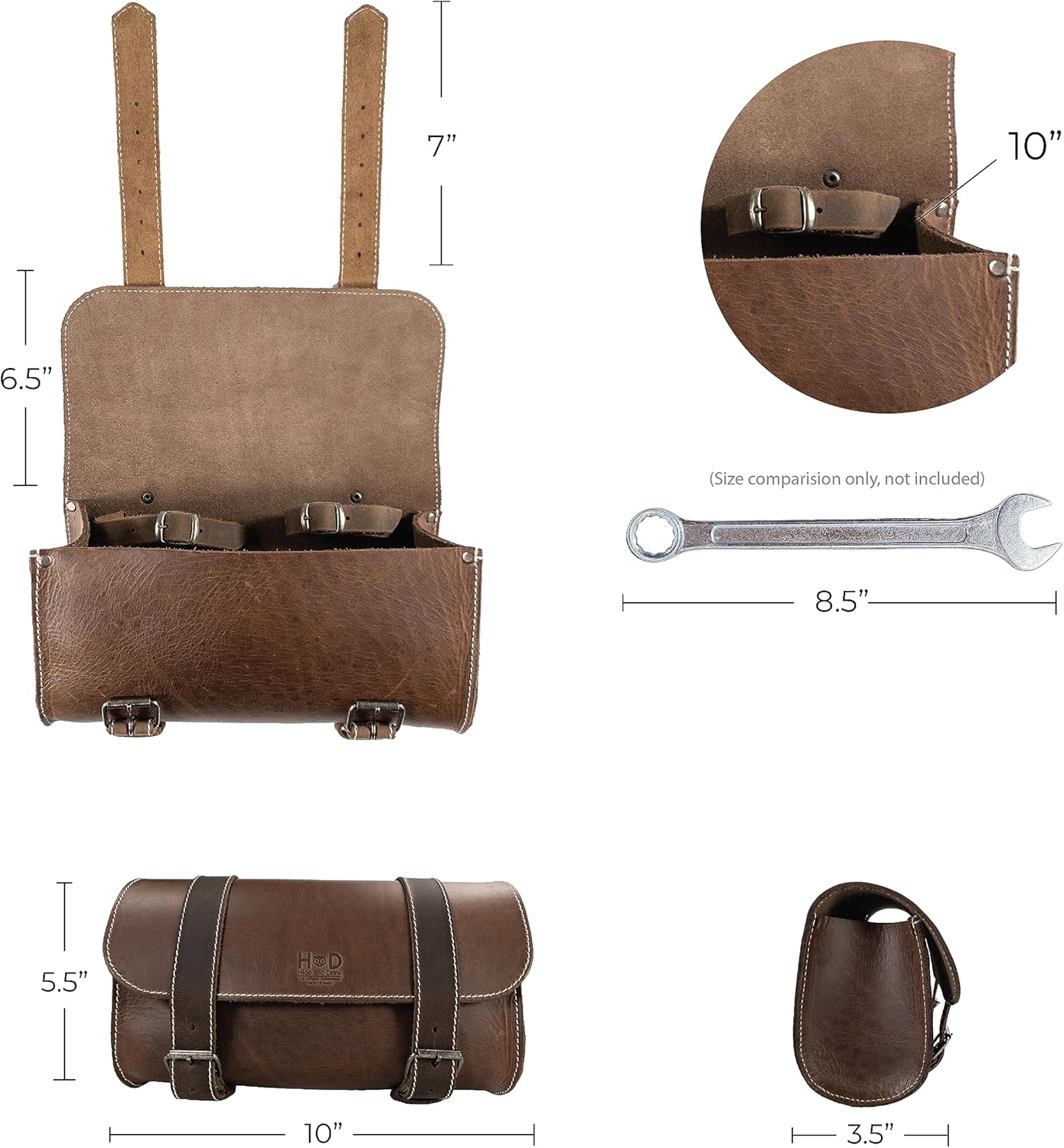Hide & Drink, Bolsa de manillar de motocicleta con 2 correas ajustables, organizador de herramientas, bolsa de motocicleta, bolsa de sillín para