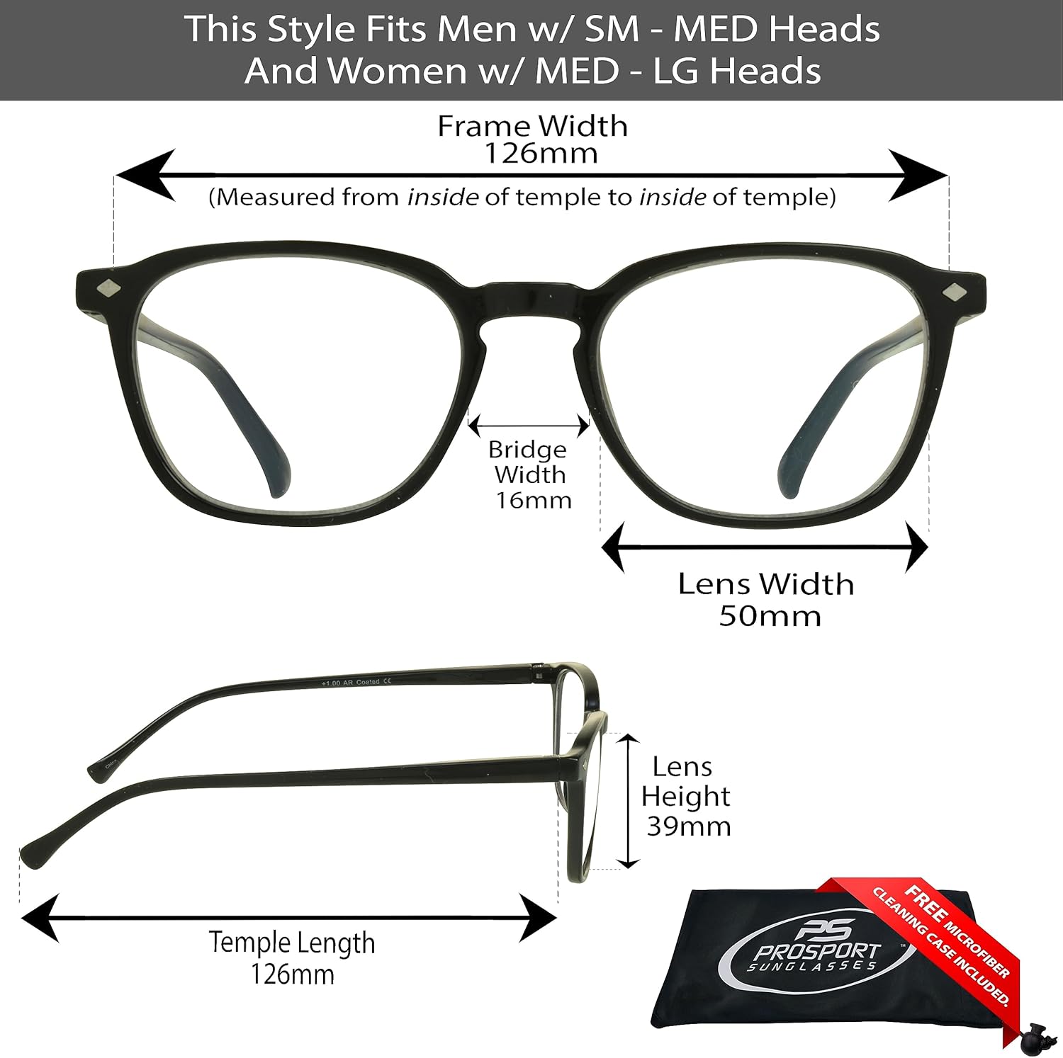 proSPORT Lentes multifocales progresivos de 3 aumentos en 1 lente sin línea para computadora y juegos de lectura para hombres y mujeres
