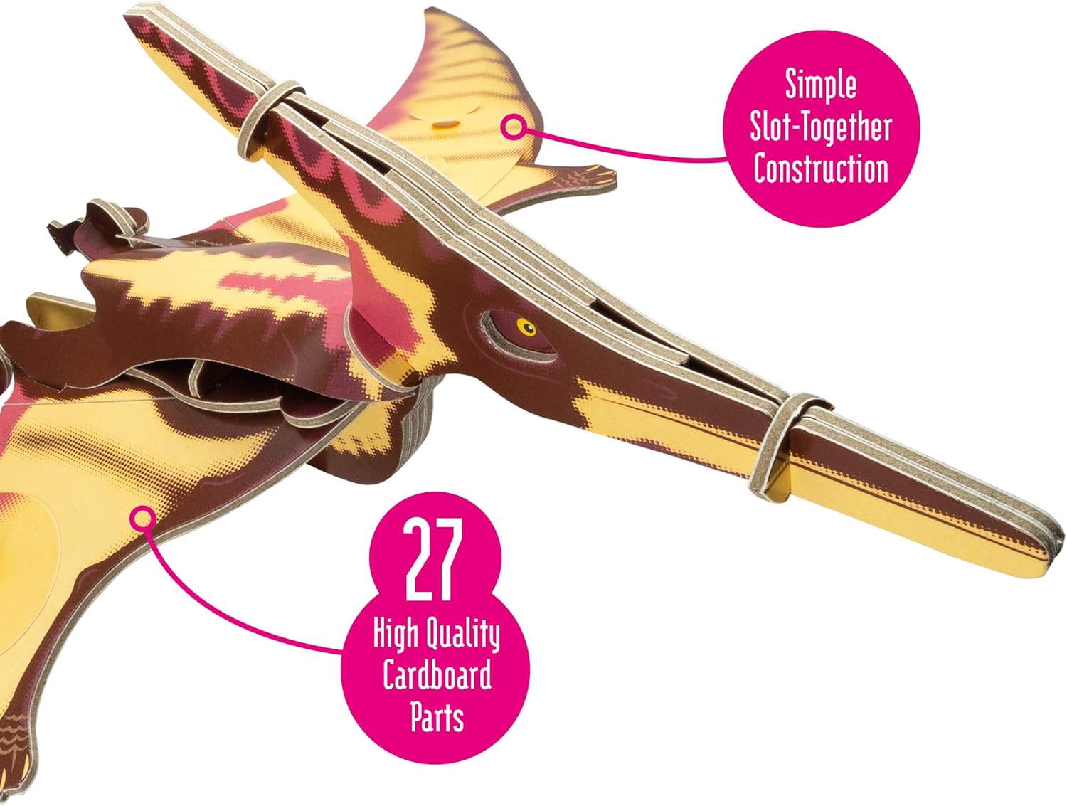 Build Your Own Moving Pteranodon – Acción de ala de aleteo con pestaña de tracción – Kit de manualidades de cartón ecológico – A partir de 8 años
