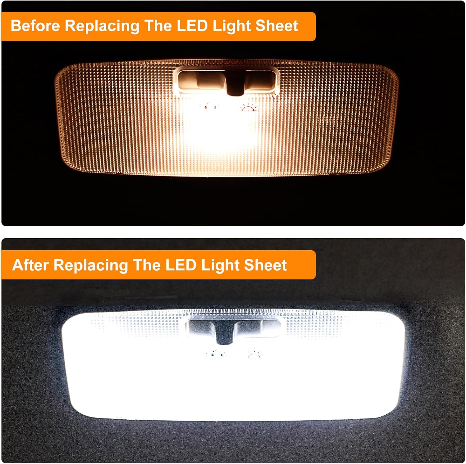 Hoja de luz LED súper brillante de 6000 K, luz blanca pura, brillo de las luces se puede ajustar, se adapta a la luz trasera interior del automóvil