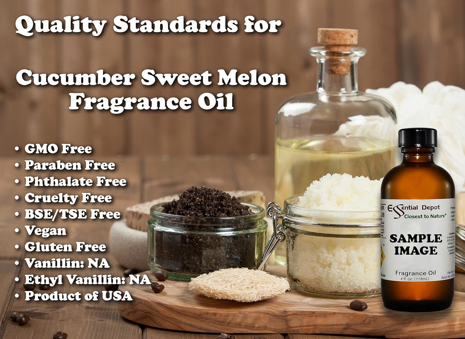Aceite de fragancia de melón dulce de pepino, 4 onzas, suministrado en botella de vidrio ámbar de 4 onzas con forro de cono fenólico negro y tapa