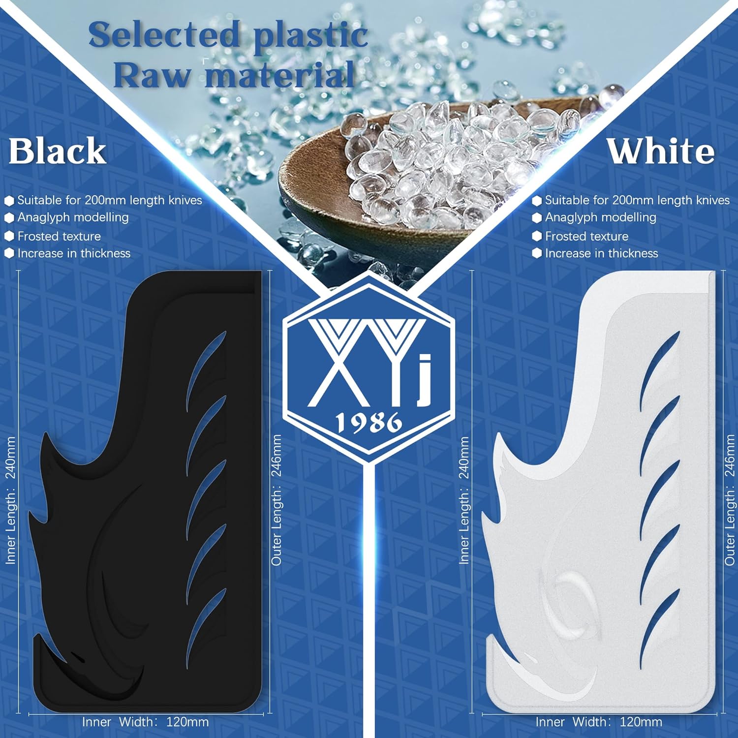 Authentic XYJ Since 1986, 2 fundas de plástico para cuchillos con soportes de almacenamiento de funda, cubierta universal para cuchillos, estuche
