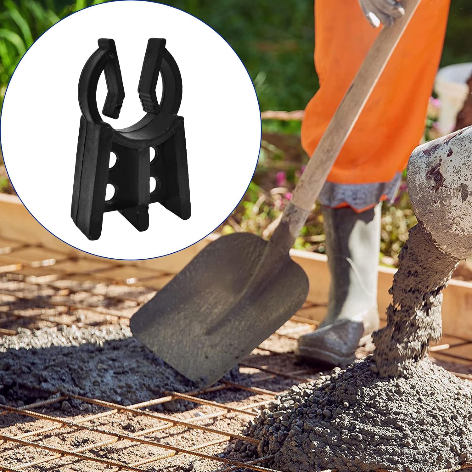 Sandbaggy – Sillas de refuerzo de plástico color negro, paquete de 500 sillas de refuerzo de hormigón, se adapta a barras de refuerzo #3 a #5, eleva