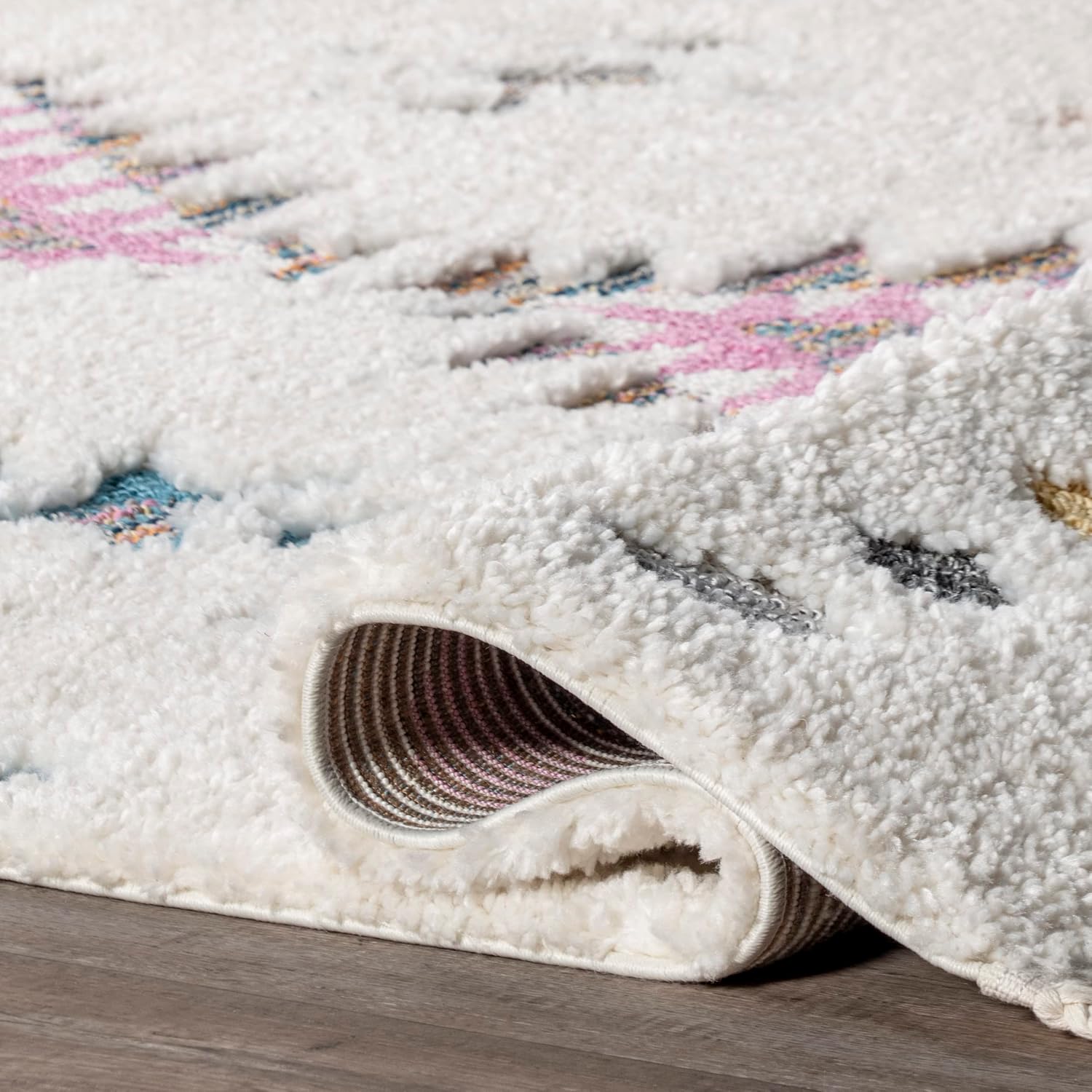 nuLOOM Jocelyn – Alfombra tribal con borlas, redonda, 6 pies, color blanco