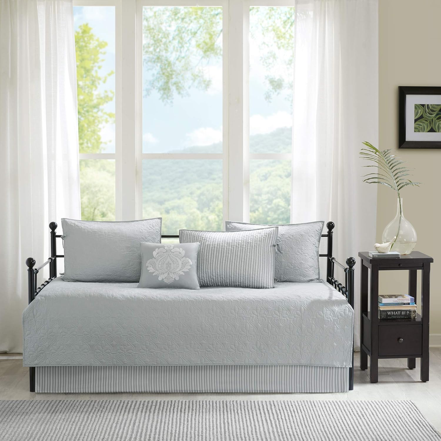 Madison Park – Ropa de cama de lujo para todas las estaciones con faldón, fundas a juego y almohada decorativa