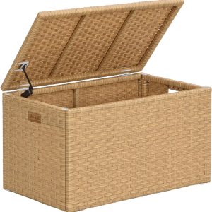 eHemco Tronco de almacenamiento de hojas de plástico tejido resistente con marco de metal, 29.13 x 17.32 x 17.12 pulgadas, natural (amarillento) eHemco Tronco de almacenamiento de hojas de plástico tejido resistente con marco de metal, 29.13 x 17.32 x 17.12 pulgadas, natural (amarillento)