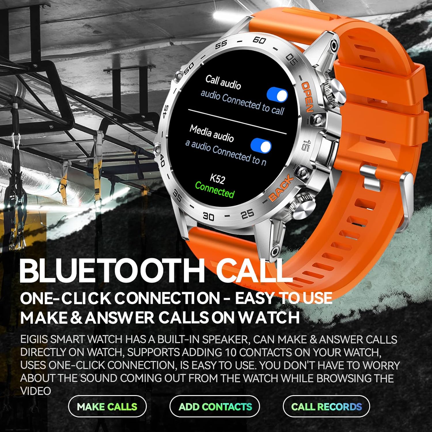 Military Smart Watch for Men MakeAnswer Calls Rugged Tactical Smartwatch Compatible with Android iPhone Samsung 1.39″ HD Screen Heart Rate Sleep