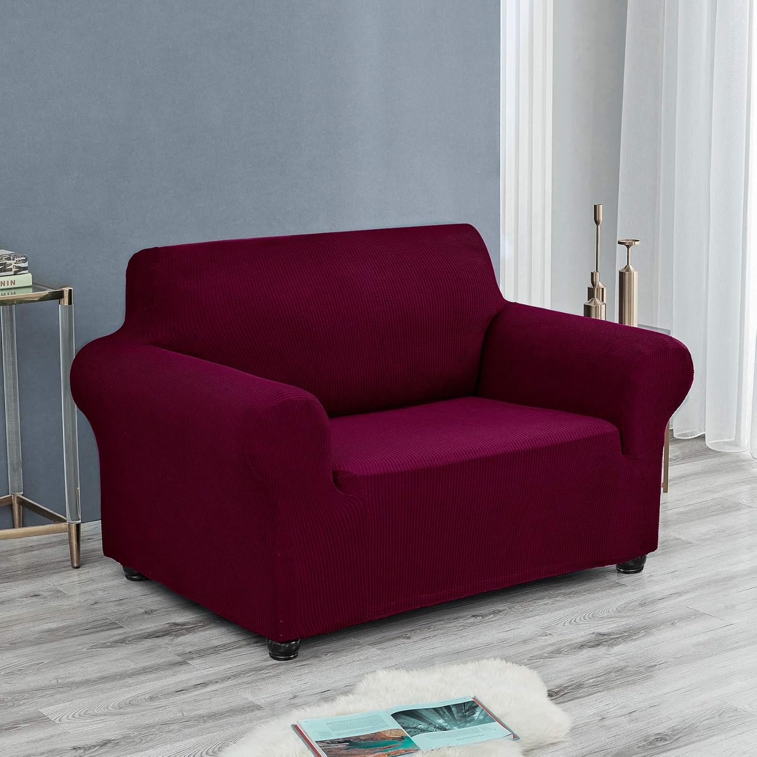 Joccun – Funda elástica para sillón de 1 pieza, funda de sofá de tela jacquard de elastano con parte inferior elástica, protector de muebles lavable