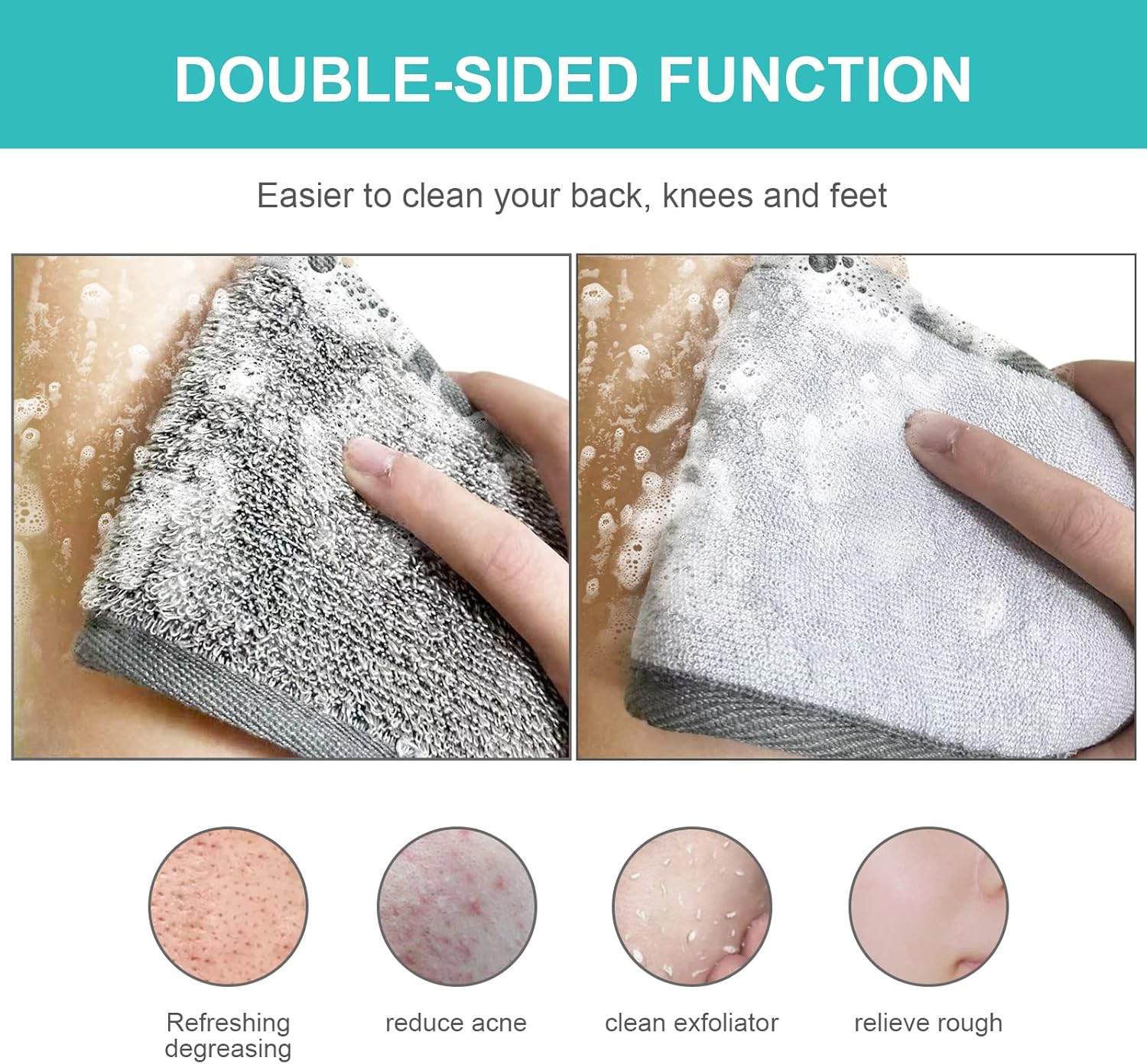 Depurador de espalda de lufa, depurador de espalda exfoliante de 35.4 pulgadas para baño y ducha, para hombres y mujeres, limpiador Luffa para