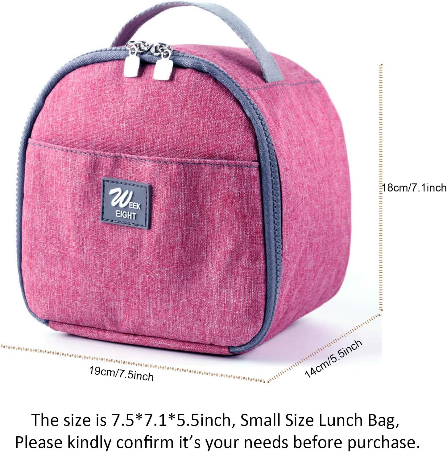 Lonchera pequeña para mujeres y hombres, mini lonchera aislada, bolsa enfriadora portátil, bolsa reutilizable para aperitivos, contenedor de