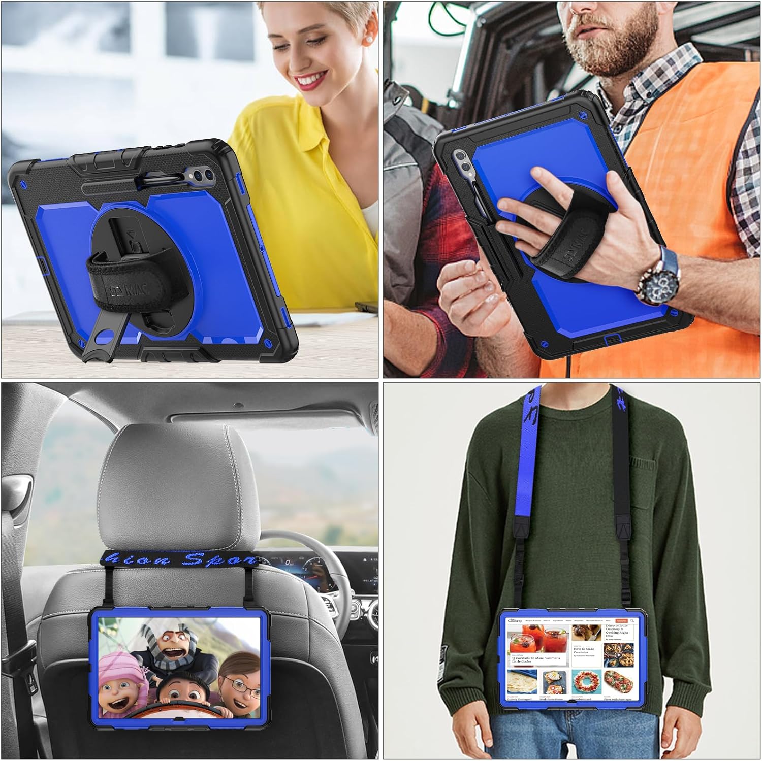 SEYMAC stock Funda para tablet Samsung Galaxy Tab S9 UltraS8 Ultra de 14.6 pulgadas con protector de pantalla y soporte para lápiz correa de mano