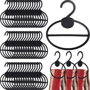 50 piezas de bufanda negra para bufandas, organizador de bufandas de plástico, organizador de bufandas para ahorrar espacio, colgador de ropa para 50 piezas de bufanda negra para bufandas, organizador de bufandas de plástico, organizador de bufandas para ahorrar espacio, colgador de ropa para