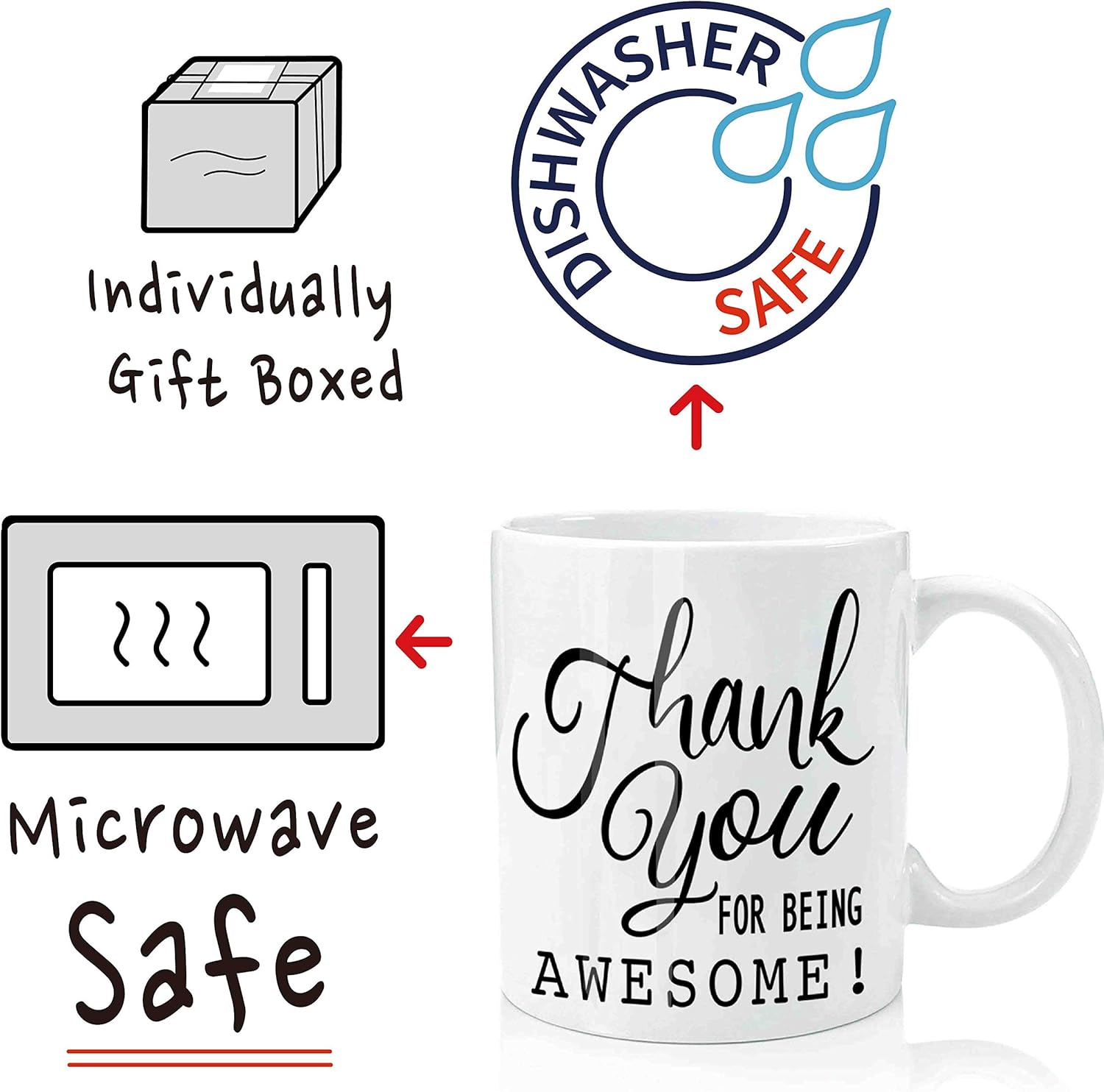 Taza de café con texto en inglés Thank You for Being Awesome, regalo de aliento para compañeros de trabajo, regalo de agradecimiento, profesionales