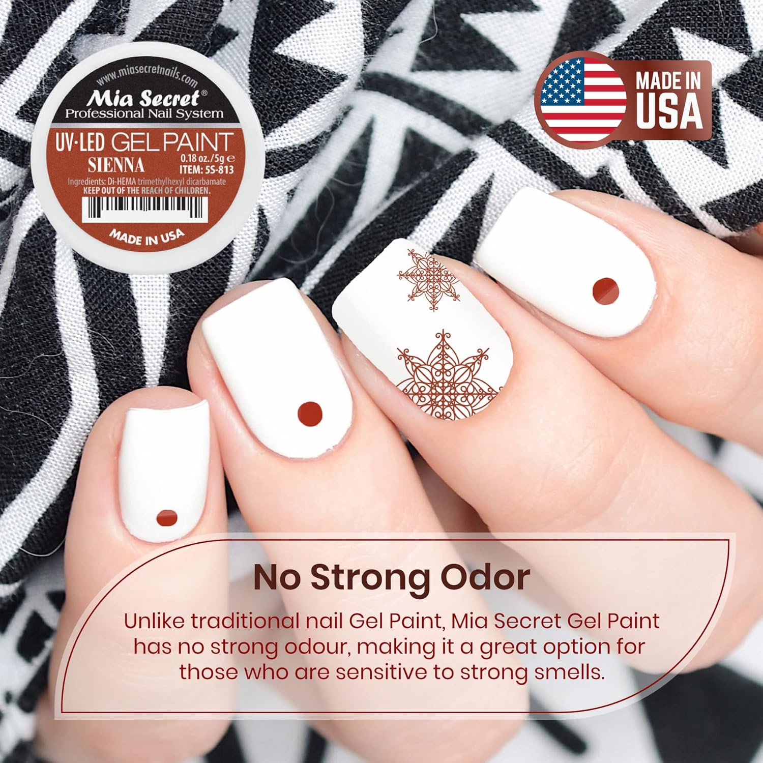 Mia Secret Sistema de uñas profesional UVLED Gel Paint – 0.18 oz (Sienna)