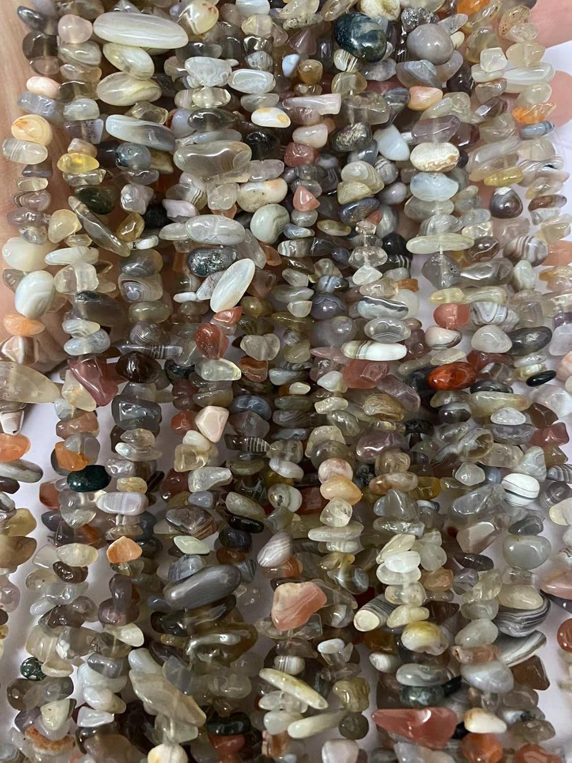 PLTbeads Cuentas de piedras preciosas naturales de ágata de Botswana de 0.276-0.315 in, cristales curativos para la cintura, pulseras de collar,