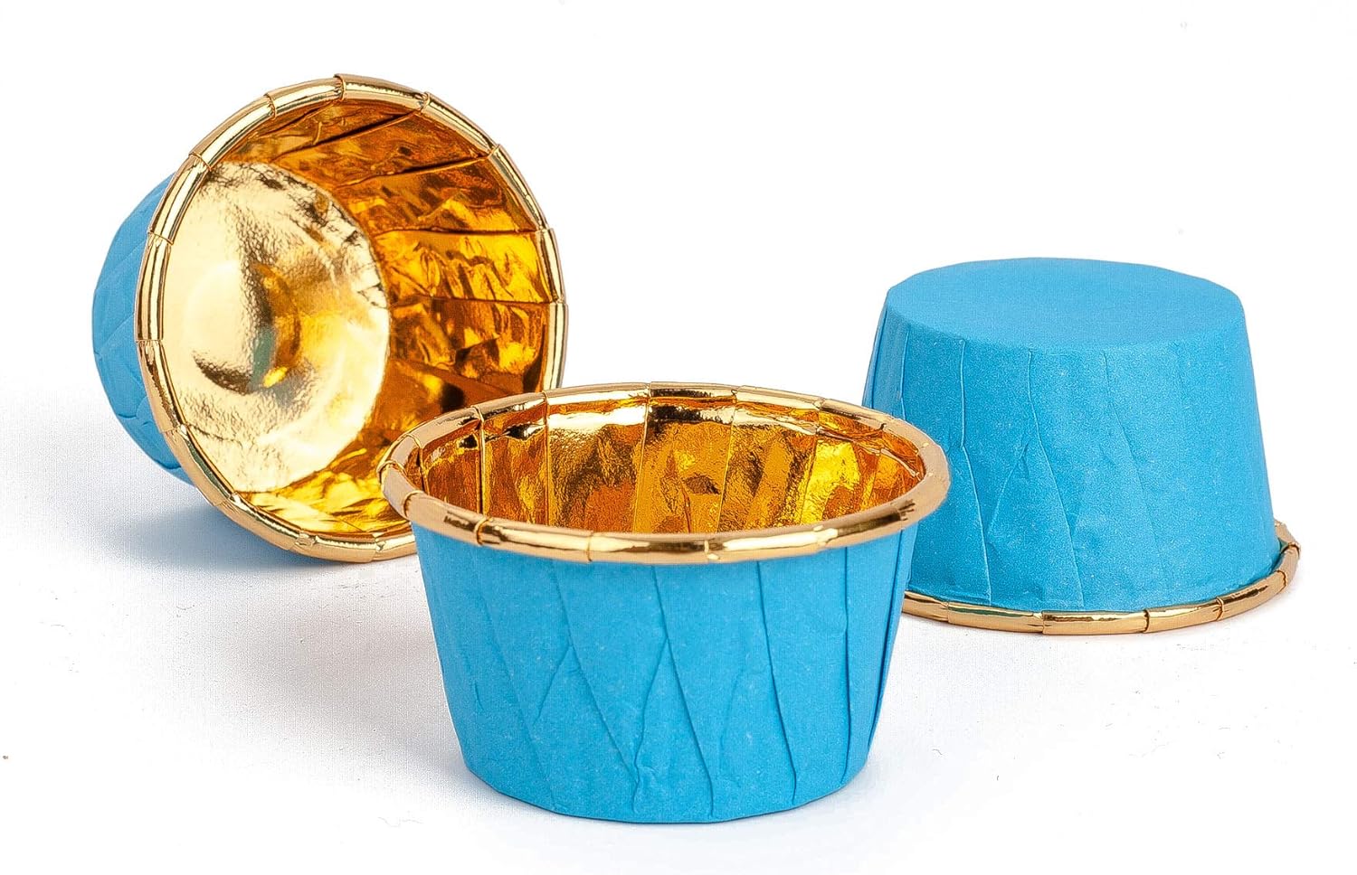 GOLDEN APPLE, Paquete de 50 mini tazas de papel de aluminio para hornear pasteles, moldes para hornear magdalenas, moldes para hornear tazas para