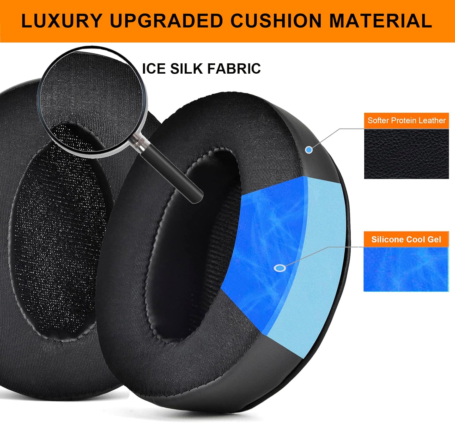 Almohadillas de repuesto compatibles con Sennheiser HD 4.50BT, HD 4.50, HD 4.50BTNC, HD 4.50SE, HD 4.40BT, HD 4.30G, HD 4.20S, HD 458BT, HD 450, HD