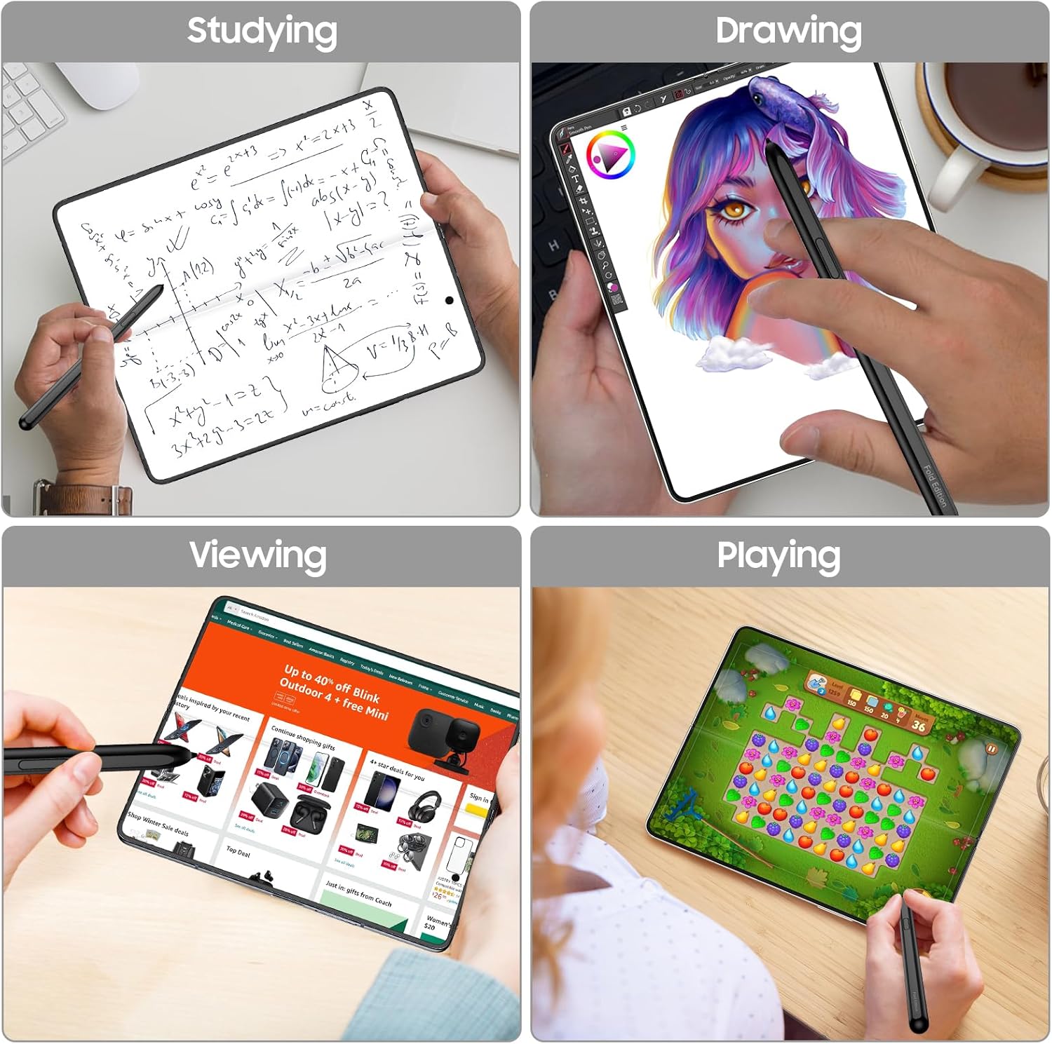 Vizvera Para Galaxy Fold 5 y Fold4 S Pen Fold 45 Stylus Edition, Z Fold 45 Stylus Reemplazo Compatible Galaxy Z Fold 45 Teléfono solamente, versión