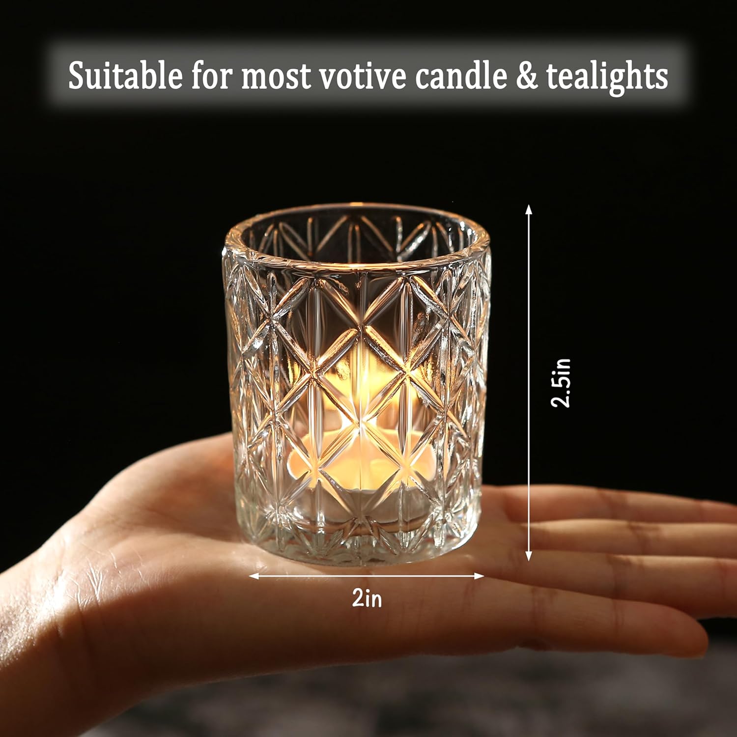 24 portavelas votivas transparentes para centros de mesa de boda, portavelas de vidrio a granel para centros de mesa, candelabros de velas de té