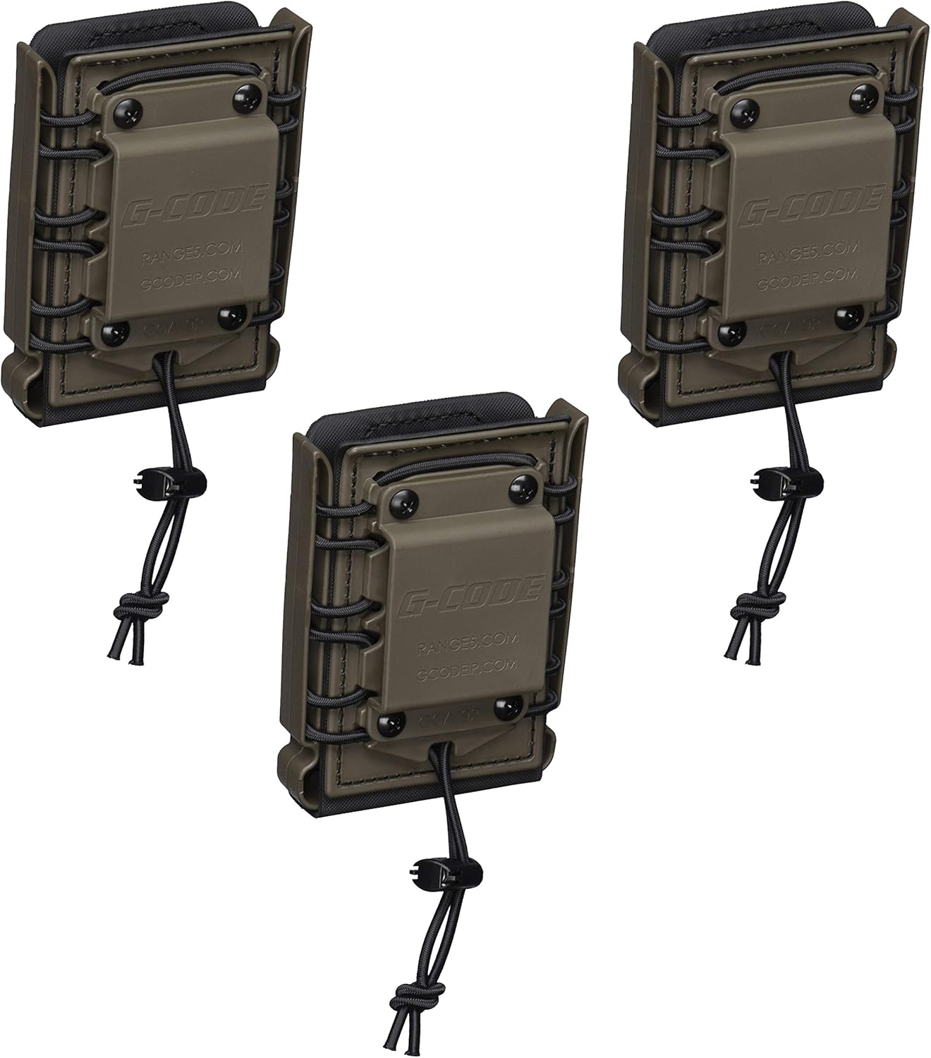 G-CODE Paquete de 3 portadores de escorpión de carcasa suave para rifle (negro  verde OD) con trabilla para cinturón, 100% fabricado en Estados