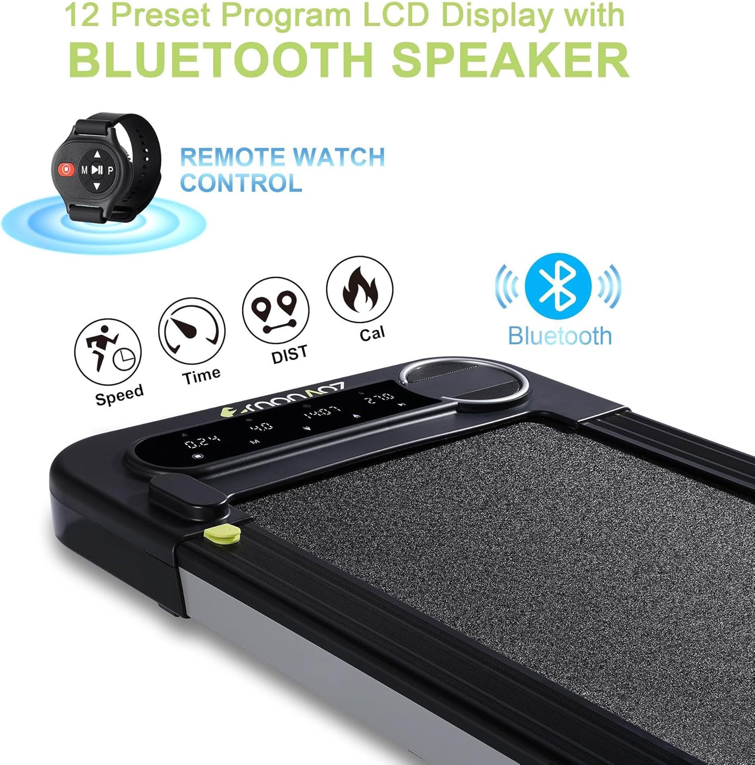 Caminadora 2 en 1 para usar debajo del escritorio, para uso en la oficina en casa con altavoz Bluetooth, 2.5 HP, máquina de correr para correr,