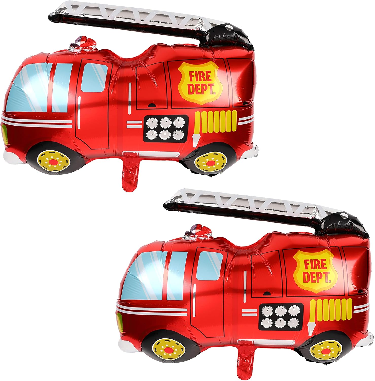 2 piezas Jumbo Camión de Bomberos Foil Mylar Globo Helio Grande Fiesta Cumpleaños Decoración Suministros Rojo