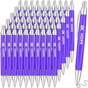 50 bolígrafos de cáncer de mama a granel, color rosa, morado, naranja, con cinta, bolígrafo de concienciación, pulseras antiviolencia, 50 bolígrafos de cáncer de mama a granel, color rosa, morado, naranja, con cinta, bolígrafo de concienciación, pulseras antiviolencia,
