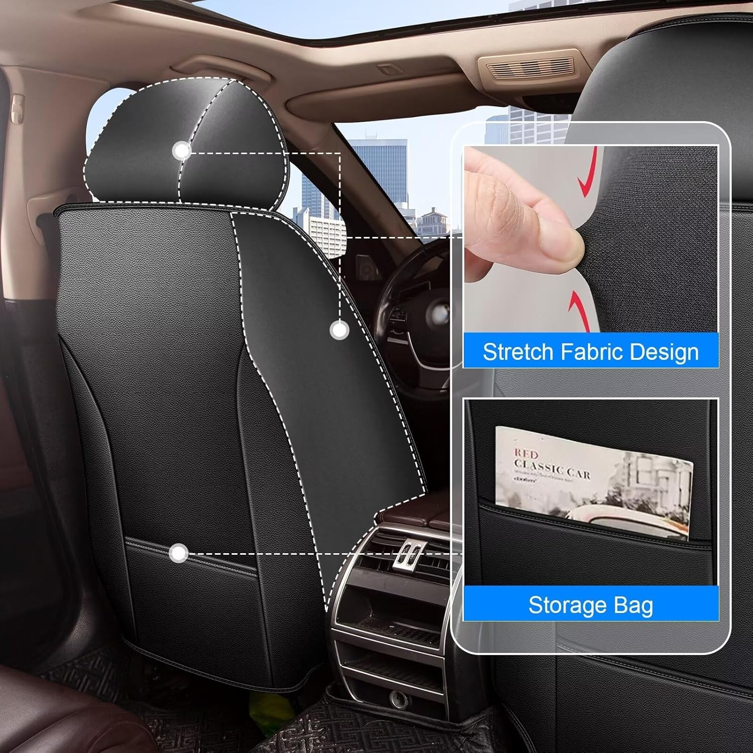 2 fundas de asiento delantero de automóvil para Mazda CX-5 2013-2024, funda de asiento de piel sintética, impermeable, protector de cojín de asiento