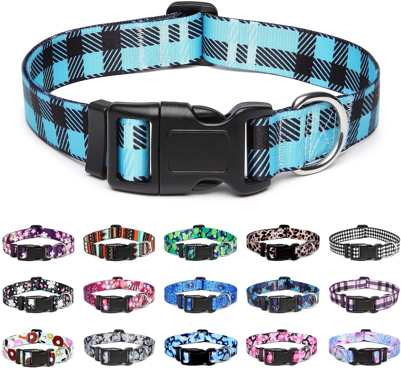 Mercano Collar ajustable para perro, patrones de diseño especial, collar de nailon suave, cómodo y duradero, para perros pequeños, medianos y