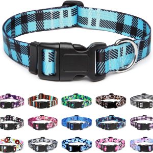 Mercano Collar ajustable para perro, patrones de diseño especial, collar de nailon suave, cómodo y duradero, para perros pequeños, medianos y Mercano Collar ajustable para perro, patrones de diseño especial, collar de nailon suave, cómodo y duradero, para perros pequeños, medianos y